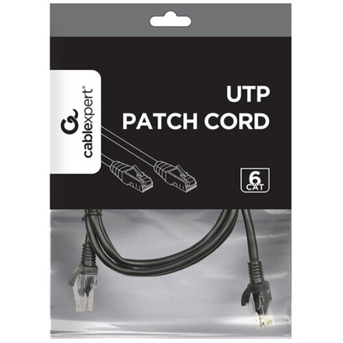 Gembird PP6U-1M/BK Cat 6 UTP mrežni kabl, crni, 1 m Cene