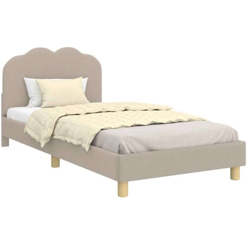  Krevet za djecu s uzglavljem Svijetlo siva 80 x 200 cm Vuna Slike