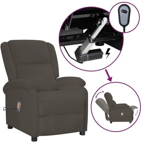 VidaXL električni masažni stol temno siv žamet Slike