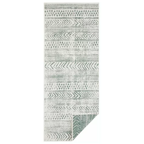 NORTHRUGS Zeleno-krem zunanja preproga Biri, 80 x 350 cm