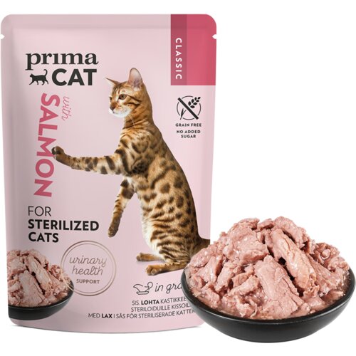 Prima sosić za sterilisane mačke, losos, 85g Cene