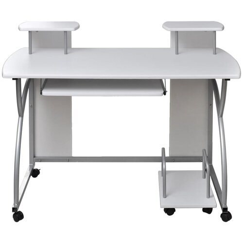 Maison Chic Računalni&amp;scaron;ka miza - pisarni&amp;scaron;ka miza bela 110x52x88,5 cm inženirski les, (21785734) Slike