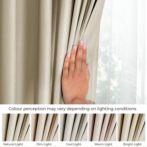 Restilo Rjava/bež žametna zavesa za delno zatemnitev 140x270 cm Eyelets &amp;ndash; Slike