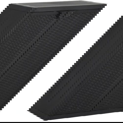 vidaXL Vrtni ormarić za pohranu crni 65 x 45 x 88 cm PP ratan Cijene