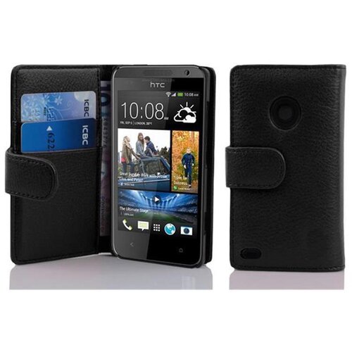 Cadorabo Ohi&scaron;je, združljivo z HTC Desire 300 v oksid črna - Za&scaron;čitni ovitek iz teksturiranega umetnega usnja in žep za kartice, (20561177) Cene