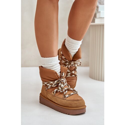 Kesi Suede women's snow boots with chunky lacing D.Franklin Brown Cijene