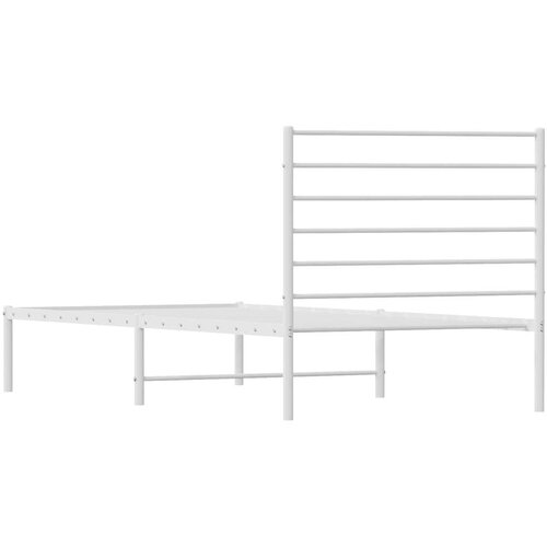 VidaXL Metalni okvir za krevet s uzglavljem bijeli 90x200 cm Slike