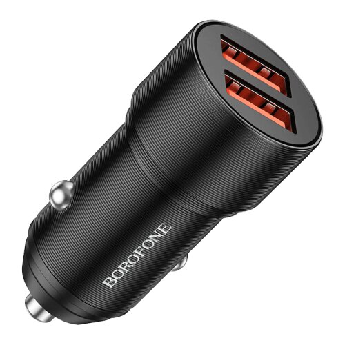 Borofone Auto Punjač USB BZ19B Wisdom 36W dual port QC3.0 2xUSB car black Slike
