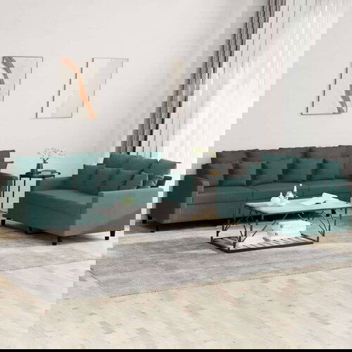  2-dijelni set sofa s jastucima tamnozeleni bar&amp;scaron;unasti Slike