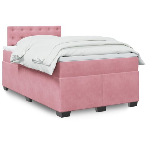 vidaXL Box spring krevet s madracem ružičasti 120 x 200 cm baršunasti Cijene