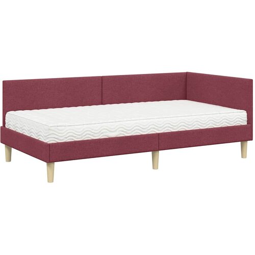  Kutni krevetni okvir s madracem 2 kom. Vinska crvena 80 x 200 cm Slike