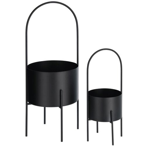 Kave Home Kovinski okrasni cvetlični lonci v kompletu 2 ks &amp;oslash; 25 cm Mash &amp;ndash; Slike