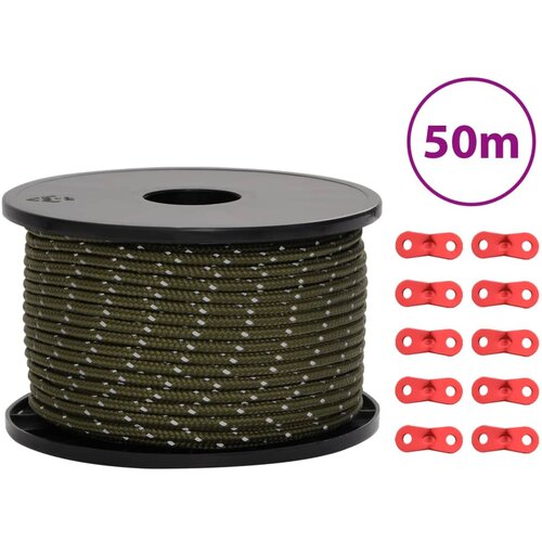 VidaXL Uže za &amp;scaron;ator s reflektirajućim prugama i ključevima 50 m 5 mm Slike