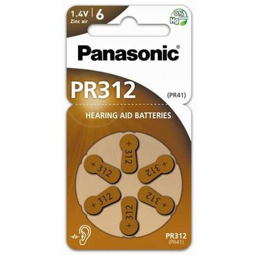 Panasonic PR 312 Zinc Air 6 pcs. Hearing Aid Cells - baterije za slušni aparat Cijene