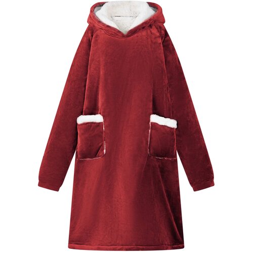  Deka majica s kapuljačom Bordeaux Crvena L Flis i flanel Cijene