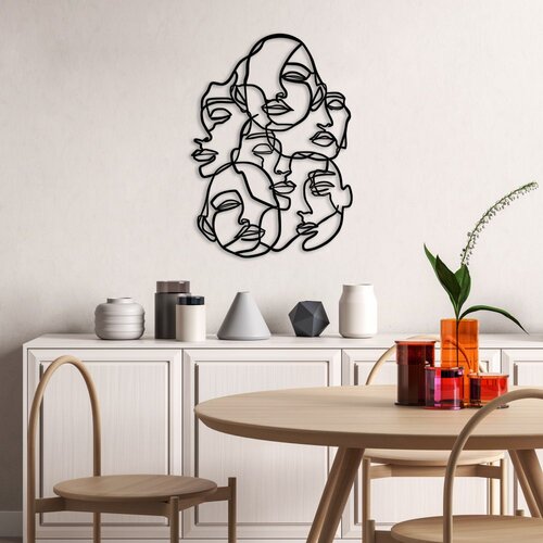 Wallity Zidna dekoracija Faces v2, 70 x 50 cm, Crna Cene
