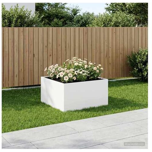 vidaXL Vrtna saksija Bijela 80 x 80 x 40 cm Čelična vrata - Bijela 80 x 80 x 40 cm 1 Cene