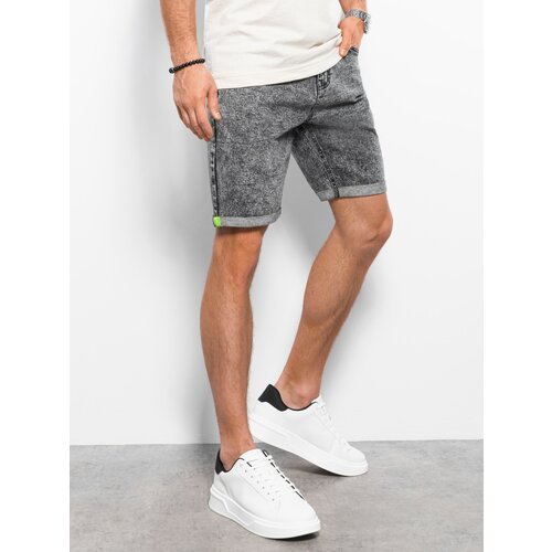 Ombre Men's denim marbled shorts - gray Slike