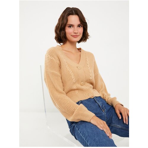 LC Waikiki Women&amp;#039;s V-Neck Patterned Long Sleeve Cardigan Slike