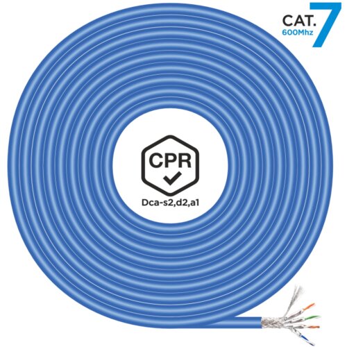 AISENS Cable de Red RJ45 LSZH CPR DCA CAT.7 600 MHz S/FTP AWG23, AZUL, 305M, (20755127) Slike
