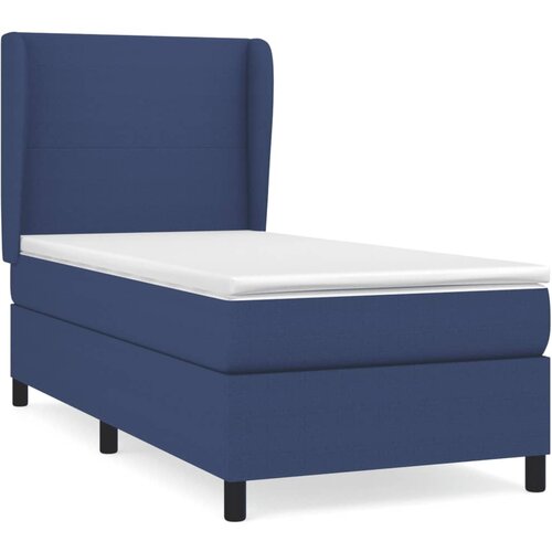 VidaXL Box spring postelja z vzmetnico modra 90x190 cm blago, (20893155) Slike