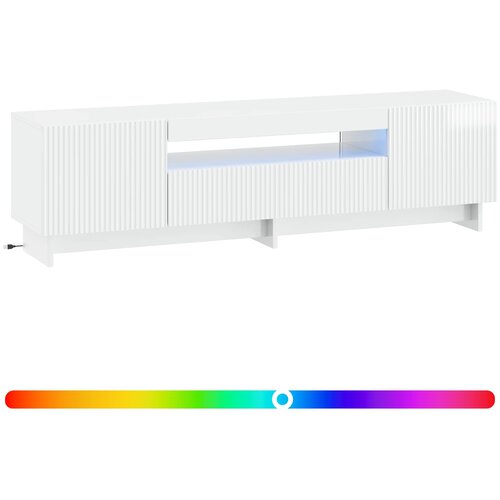  LED TV kabinet Bijela visokog sjaja Konstruirano drvo Slike