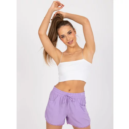 Fashion Hunters Plain light purple shorts with pockets from Miya FRESH MADE