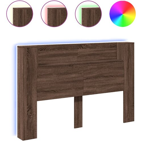 Maison Chic posteljno vzglavje - vzglavna omarica - nočna omarica led rjavi hrast 160x16,5x103,5 cm, (21705542) Slike