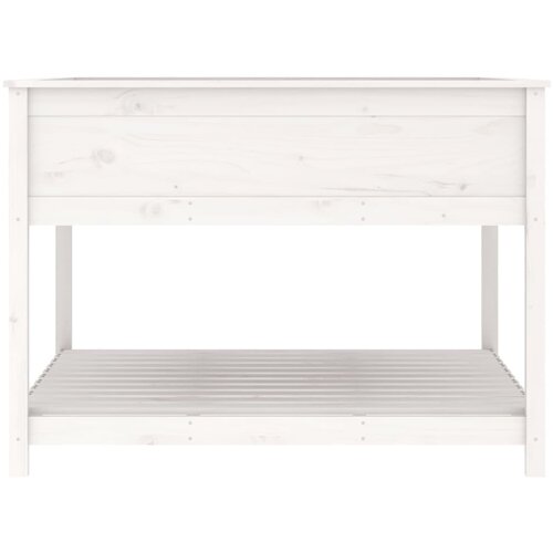  Sadilica s policom bijela 111,5x111,5x81 cm od masivne borovine Slike