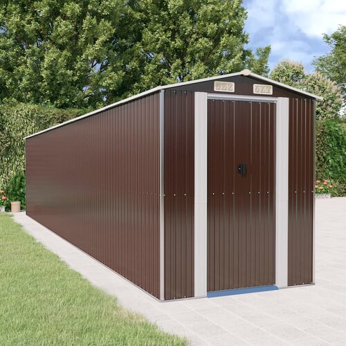 VidaXL Vrtna lopa temno rjava 192x938x223 cm pocinkano jeklo Slike