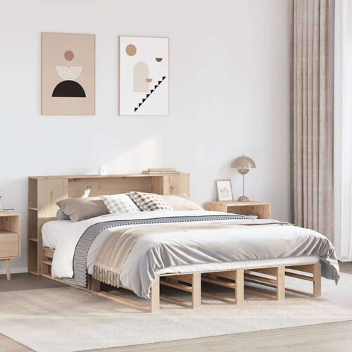 vidaXL Krevet s regalom za knjige bez madraca 120x190 cm masivno drvo Cene