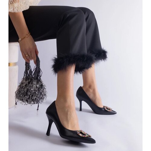  Black stilettos adorned with colorful rhinestones Callsa Slike