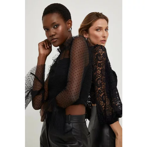 Answear Lab Bluza X limitirana kolekcija NO SHAME za žene, boja: crna, s uzorkom