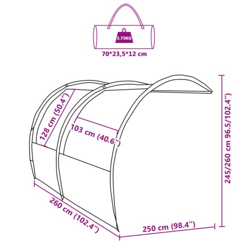 VidaXL Vodootporni &amp;scaron;ator 250 x 260 x 260 cm Slike