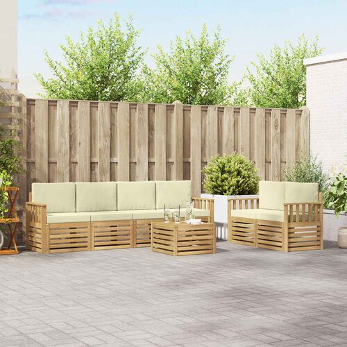  Set vanjskih sofa 7 kom. Bijela i krem Poliester 59 x 59 x 37 cm Cene