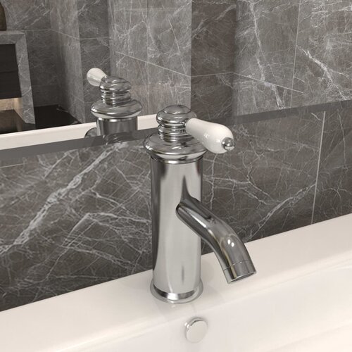 vidaXL Kopalniška armatura za umivalnik srebrna 130x180 mm, (20980873) Cene