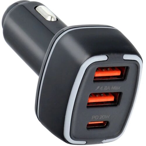 Pavareal auto punjač Type C PD 20W + 2x USB 4.8A PA-CC65 crni Slike