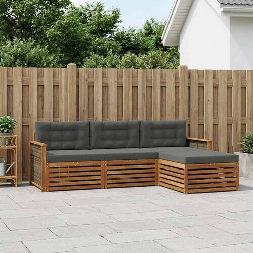  Set vanjskih sofa 4 kom. Prirodna i antracit Cene