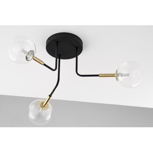 Jupiter 2039 - Luster na &amp;scaron;ipci BURANO 3xG9/10W/230V crna/zlatna/prozirna Slike