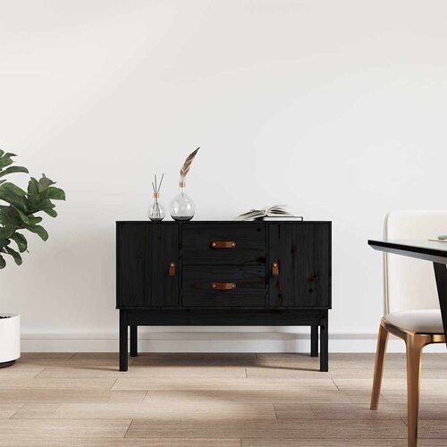  Komoda crna 110 x 40 x 78 cm od masivne borovine Cijene