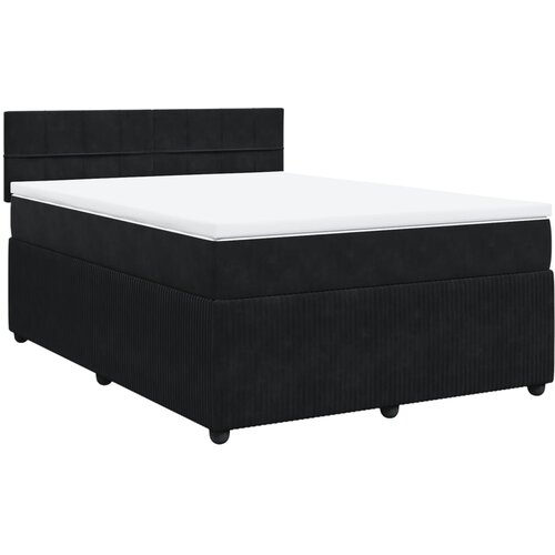 Maison Chic Box spring posteljni - Vzmetna postelja z vzmetnico črn 140x190 cm žamet SL18160, (21881827) Cene
