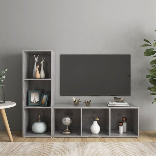 VidaXL TV ormarići 2kom siva boja betona 107x35x37cm konstruirano drvo Slike