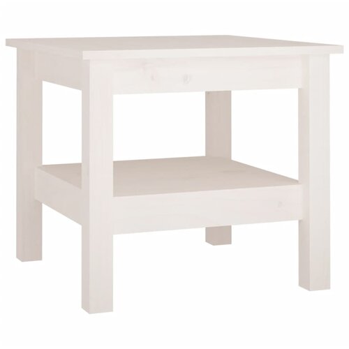 Maison Chic Klubska mizica - kavna mizica - Nizka mizica bela 45x45x40 cm trdna borovina, (21754754) Slike