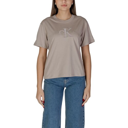 Calvin Klein Jeans Majice s kratkimi rokavi EMBROIDERED MONOLOGO J20J224798 Večbarvna Cene