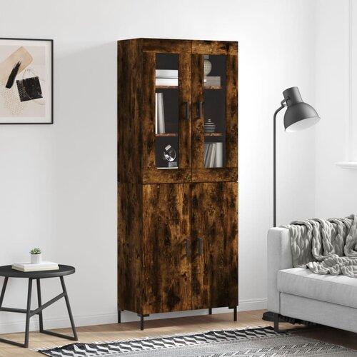VidaXL Visoka komoda dimljeni hrast 69 5x34x180 cm konstruiranog drva Slike