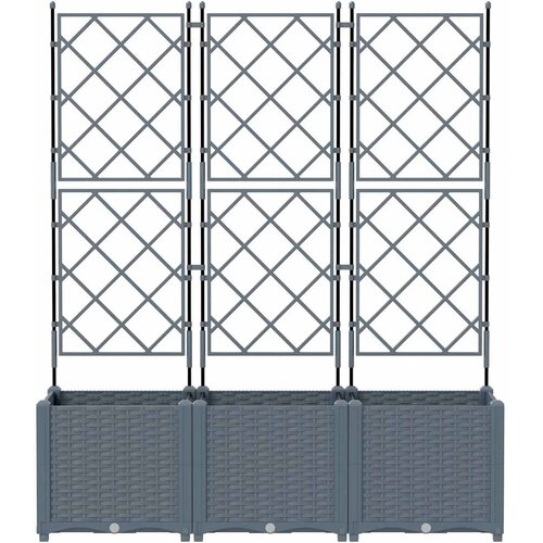  Vrtna saksija 3 pcs Svijetlo siva 120 x 40 x 143 cm Plastika Slike