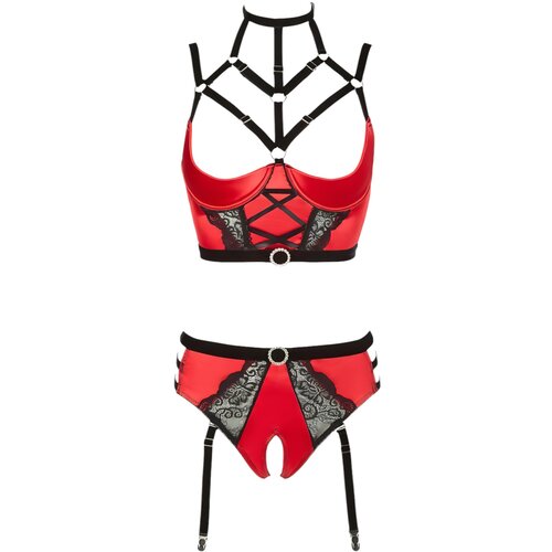 Abierta Fina - svjetlucavi grudnjak s naramenicama (crveno-crni) - 80B/M Cijene