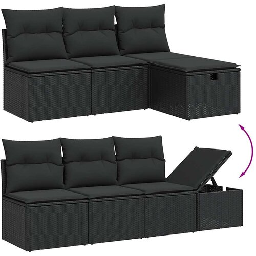  9-dijelni set vrtnih sofa s jastucima crni od poliratana Crna 70 x 62.5 x 69 cm Slike