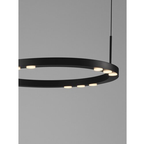 Nova Luce Mat črna aluminijasta LED zatemnitvena viseča svetilka &amp;oslash; 40 cm Lunette &amp;ndash; Slike