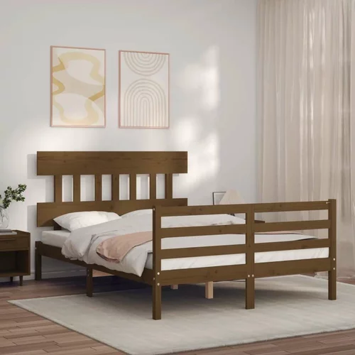  kreveta s uzglavljem boja meda 4FT bračni masivno drvo